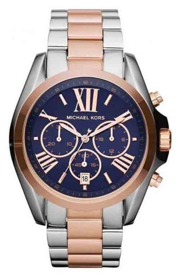 Michael Kors Bradshaw Blue Dial Two Tone Steel Strap Watch for Women - MK5606