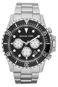 Michael Kors Everest Chronograph Black Dial Silver Steel Strap Watch For Men - MK8256