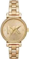 Michael Kors Sofie Quartz Gold Dial Gold Steel Strap Watch For Women - MK4334