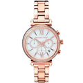 Michael Kors Sofie Chronograph Mother of Pearl White Dial Rose Gold Steel Strap Watch For Women - MK6576