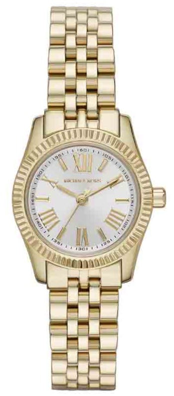 🎁 Michael Kors Lexington Quartz Silver Dial Gold Steel Strap Watch For Women - MK3229 (100% off)