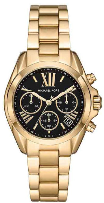 🎁 Michael Kors Bradshaw Chronograph Black Dial Gold Steel Strap Watch For Women - MK6959 (100% off)