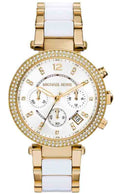Michael Kors Parker White Dial Two Tone Steel Strap Watch for Women - MK6119
