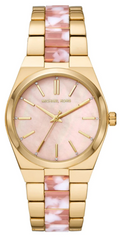Michael Kors Channing Quartz Mother of Pearl Pink Dial Two Tone Steel Strap Watch For Women - MK6650