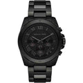 Michael Kors Brecken Chronograph Black Dial Black Steel Strap Watch For Men - MK8482