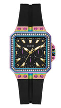 Guess Libra Black Dial Black Silicone Strap Watch For Women - GW0618L3
