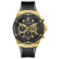 Guess Poseidon Chronograph Black Dial Black Silicone Strap Watch For Men - GW0425G1