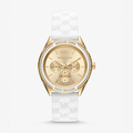 Michael Kors Jessa Quartz Gold Dial White Silicone Strap Watch For Women - MK7267