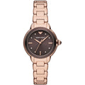 Emporio Armani Mia Quartz Brown Dial Rose Gold Steel Strap Watch For Women - AR11570