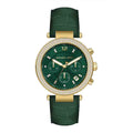 Michael Kors Parker Chronograph Green Dial Green Leather Strap Watch For Women - MK6985