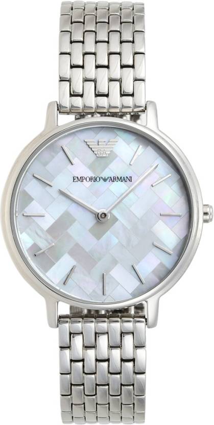 Emporio Armani Mother of Pearl Dial Silver Steel Strap Watch For Women - AR11112