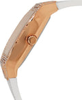 Guess Raven Diamonds Rose Gold Dial White Silicone Strap Watch for Women - GW0105L3