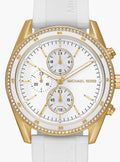 Michael Kors Hadyn Chronograph White Dial White Rubber Strap Watch for Women - MK7484