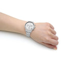 Fossil Neutra Chronograph Silver Dial Silver Steel Strap Watch for Women - ES5217
