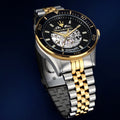 Maserati SFIDA Automatic Skeleton Black Dial Two Tone Steel Strap Watch For Men - R8823140010