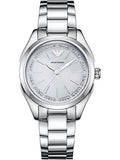 Emporio Armani Valeria Quartz Mother of Pearl Dial Silver Steel Strap Watch For Women - AR11030
