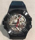 Maserati Automatic Skeleton Black Dial Black Leather Strap Watch For Men - R8821108021