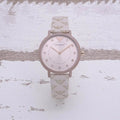 Emporio Armani Kappa Quartz Rose Gold Dial Pink Leather Strap Watch For Women - AR11010