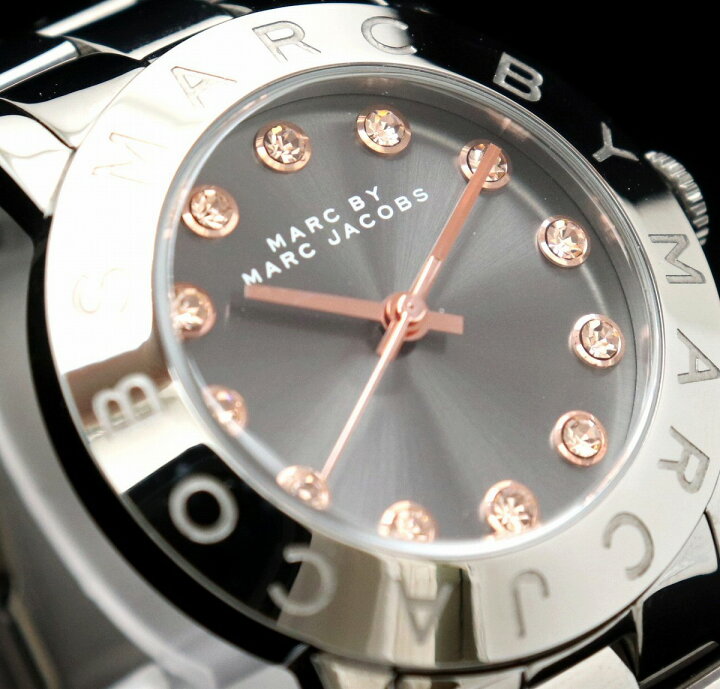 Marc Jacobs Rock Crystal Grey Dial Grey Steel Strap Watch for Women - MBM8596