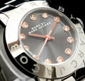 Marc Jacobs Rock Crystal Grey Dial Grey Steel Strap Watch for Women - MBM8596
