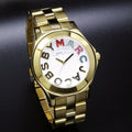 Marc Jacobs Rivera White Dial Gold Steel Strap Watch for Women - MBM3137