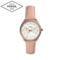 Fossil Tailor Quartz White Dial Pink Leather Strap Watch for Women - ES4393