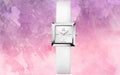Calvin Klein Mark Silver Dial White Leather Strap Watch for Women - K3R231L6