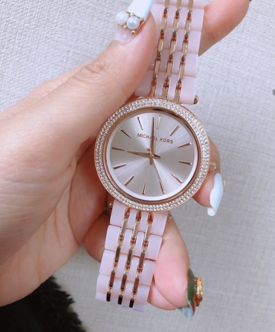 Michael Kors Darci Rose Gold Dial Two Tone Steel Strap Watch for Women - MK4327