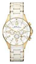Marc Jacobs Rock Chronograph White Dial White Silicone Strap Watch for Women - MBM2546
