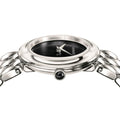 Versace V-Flare Quartz Black Dial Silver Steel Strap Watch for Women - VEBN00618
