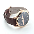 Armani Exchange Hampton Chronograph Blue Dial Brown Leather Strap Watch For Men - AX2172