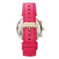 Michael Kors Parker Chronograph White Dial Pink Leather Strap Watch for Women - MK2297