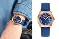 Guess Connoisseur Blue Dial Blue Silicone Strap Watch For Men - GW0335G2