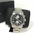Marc Jacobs Larry Chronograph Black Dial Silver Steel Strap Watch for Men - MBM5050