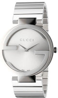 Gucci G Interlocking Silver Dial Silver Steel Strap Watch For Women - YA133308