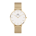 Daniel Wellington Classic Petite Evergold White Dial Gold Mesh Bracelet Watch For Women - DW00100350