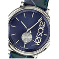 Versace V-Circle The Clans Edition Blue Dial Blue & Green Leather Strap Watch for Women  - VEBQ00118