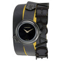 Versace V-Flare Quartz Black Dial Black Leather Strap Watch for Women - VEBN00518