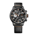 Tommy Hilfiger Trent Multifunction Black Dial Black Leather Strap Watch for Men - 1791136