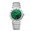 Bvlgari Bvlgari Bvlgari Lady Green Dial Silver Steel Strap Watch for Women - BVLGARI103693