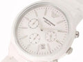 Emporio Armani Ceramica Chronograph White Dial White Strap Watch For Men - AR1453