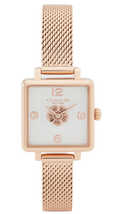 Coach Cass White Dial Rose Gold Mesh Bracelet Watch for Women - 14503698