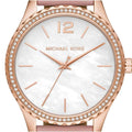 Michael Kors Layton Three-Hand White Dial Pink Leather Strap Watch for Women - MK2909
