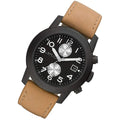 Marc Jacobs Larry Chronograph Black Dial Brown Leather Strap Watch for Men - MBM5053