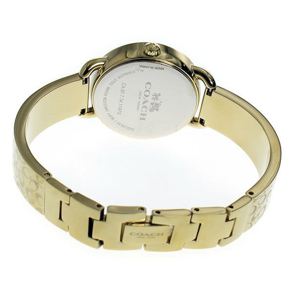 Coach Delancey Diamonds Silver Dial Gold Steel Strap Watch for Women - 14502354