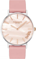Coach Perry Mother of Pearl Pink Dial Pink Leather Strap Watch for Women - 14503244