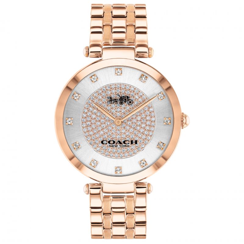 Coach Park Silver Dial Rose Gold Steel Strap Watch for Women - 14503735