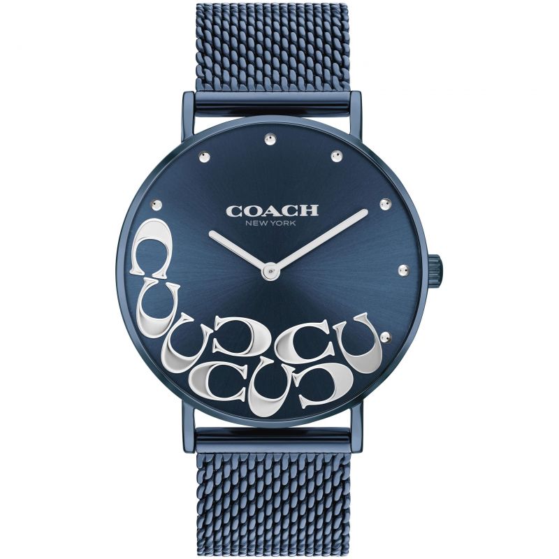 Coach Perry Blue Dial Blue Mesh Bracelet Watch for Women - 14503824