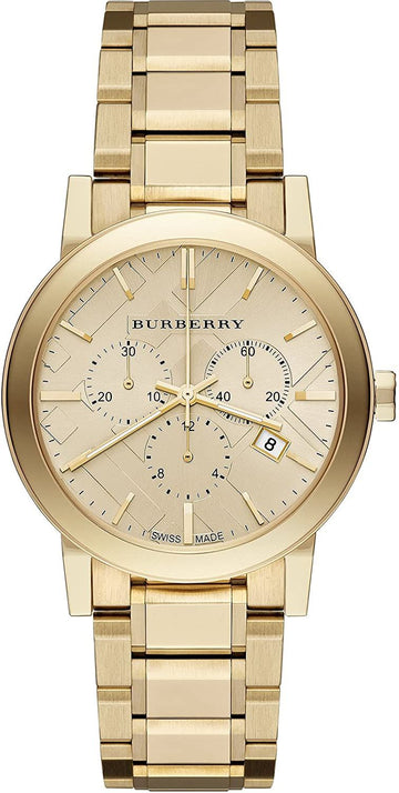 Burberry The City Gold Dial Gold Steel Strap Watch for Women - BU9753