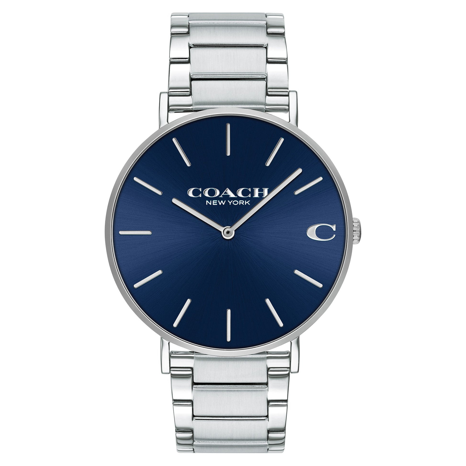 Coach Charles Blue Dial Silver Steel Strap Watch for Men - 14602429